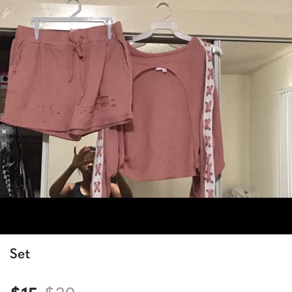 Pink Distressed Lounge Set
